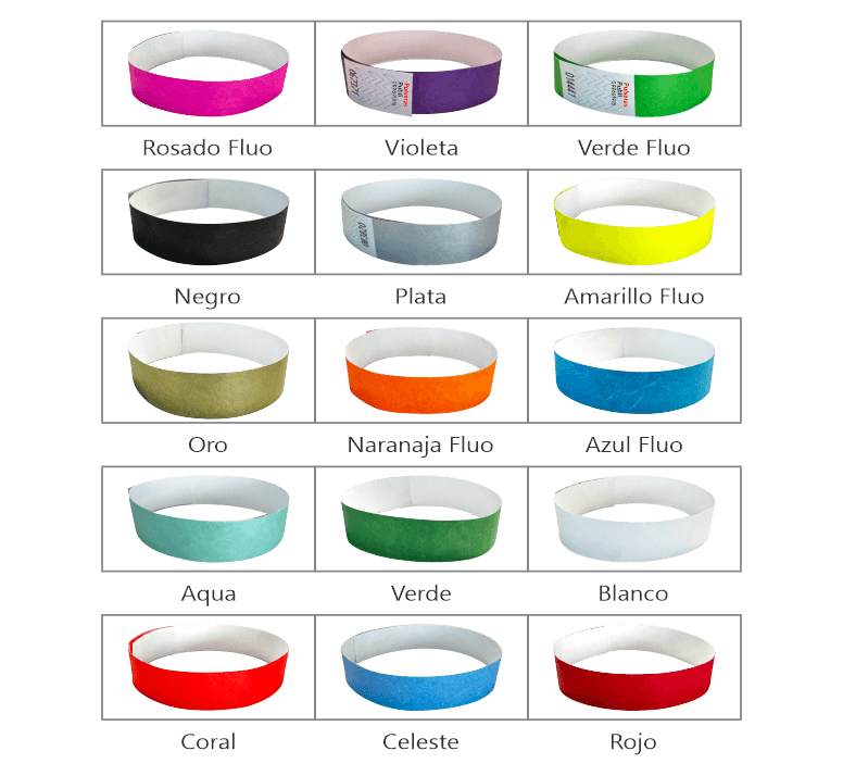colores de pulseras tyvek